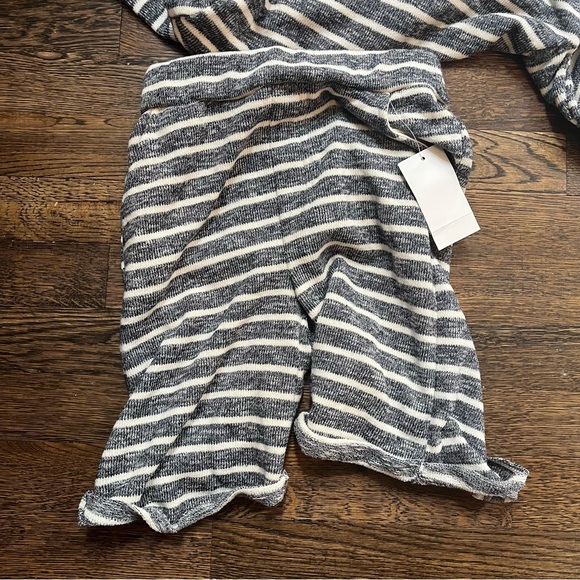 Andy & Evan Blue and White Striped Kids zip up Hoodie and shorts size 7 NWT - Picture 6 of 6